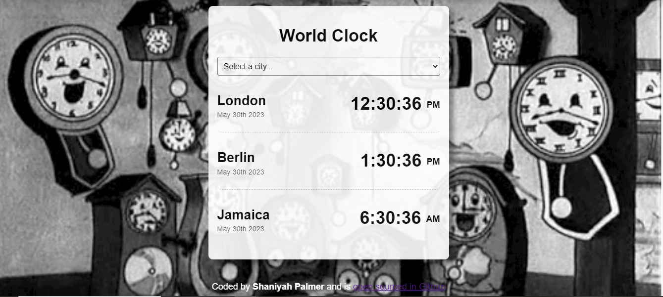 World clock page